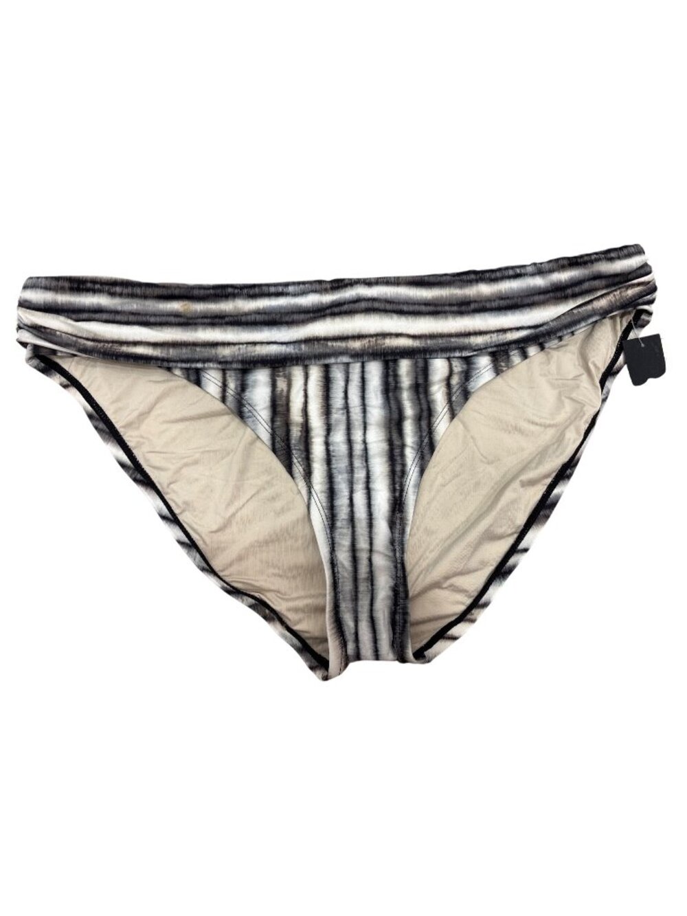 La Blanca 16 Black White Striped Bikini Bottom Swimwear Classic Minimalist